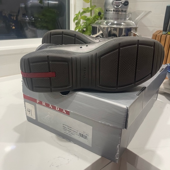 PRADA  high-top silhouette, wide Velcro ankle strap. 2000’s Prada linea Rossa. - Picture 7 of 8